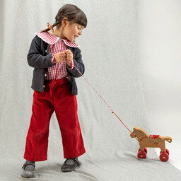 Girls Red Corduroy Trousers 
