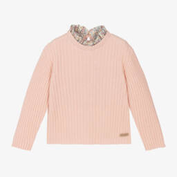 Laranjinha-Girls Soft Pink Knit Jumper | Childrensalon Outlet