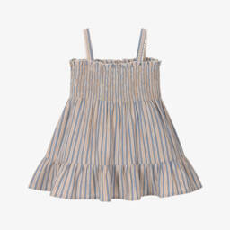 Laranjinha-Girls Striped Blue Cotton Sundress | Childrensalon Outlet