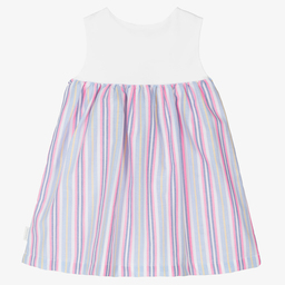 Laranjinha-Girls Striped Cotton Dress | Childrensalon Outlet
