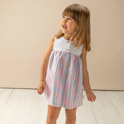 Laranjinha-Girls Striped Cotton Dress | Childrensalon Outlet
