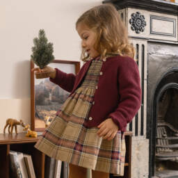 Laranjinha-فستان كاروهات قطن لون بيج | Childrensalon Outlet