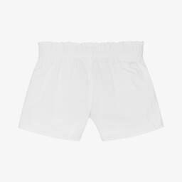 Laranjinha-Girls White Cotton Shorts | Childrensalon Outlet