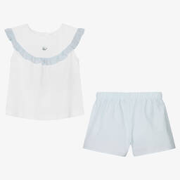 Laranjinha-Короткая бело-зеленая пижама из хлопка | Childrensalon Outlet