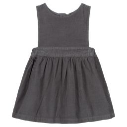Laranjinha-Grey Corduroy Pinafore Dress | Childrensalon Outlet