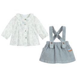 Laranjinha-Grey Corduroy Skirt Set | Childrensalon Outlet