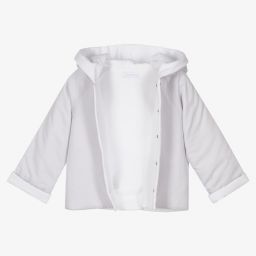 Laranjinha-Grey Cotton Padded Jacket | Childrensalon Outlet