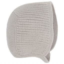 Laranjinha-Grey Knitted Baby Bonnet | Childrensalon Outlet