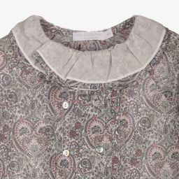 Chic by Laranjinha-Grey & Pink Cotton Blouse | Childrensalon Outlet