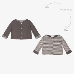 لارانجينا-Grey Reversible Baby Jacket | Childrensalon Outlet