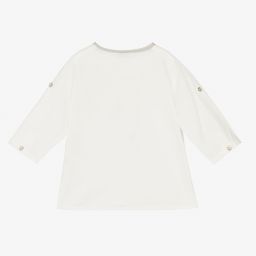 Laranjinha-Ivory Cotton Baby Shirt | Childrensalon Outlet