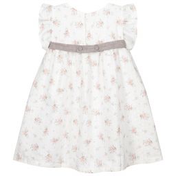 Chic by Laranjinha-فستان قطن لون عاجي بطبعة ورود | Childrensalon Outlet