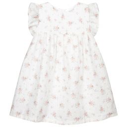 Chic by Laranjinha-فستان قطن لون عاجي بطبعة ورود | Childrensalon Outlet