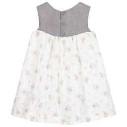 Chic by Laranjinha-Ivory & Grey Cotton Dress | Childrensalon Outlet