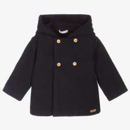 لارانجينا-معطف هودي مزيج فيسكوز لون كحلي للأطفال | Childrensalon Outlet