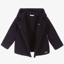 لارانجينا-معطف هودي مزيج فيسكوز لون كحلي للأطفال | Childrensalon Outlet