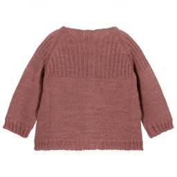 Laranjinha-Pink Knitted Baby Cardigan | Childrensalon Outlet