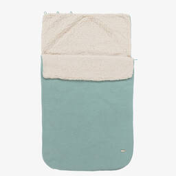 Laranjinha-Sea Blue Knitted Wool Baby Nest (75cm) | Childrensalon Outlet