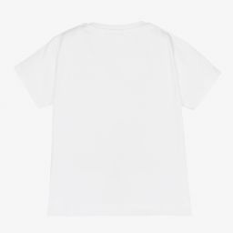Laranjinha-White Cotton Baby T-Shirt | Childrensalon Outlet