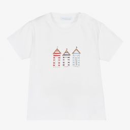 Laranjinha-White Cotton Baby T-Shirt | Childrensalon Outlet