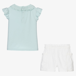 Laranjinha-Зеленый топ и белые шорты | Childrensalon Outlet