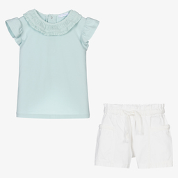 Laranjinha-Зеленый топ и белые шорты | Childrensalon Outlet