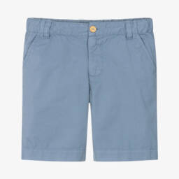 Laranjinha-Young Boys Azure Twill Shorts | Childrensalon Outlet