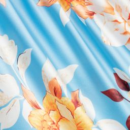 Le Chic-Blue Floral Satin Skirt  | Childrensalon Outlet