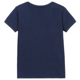 Le Chic-Blue & Silver Cotton T-Shirt | Childrensalon Outlet