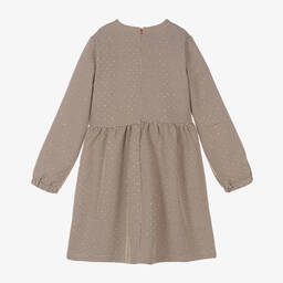 Le Chic-Бежевое платье в гусиную лапку со стразами | Childrensalon Outlet
