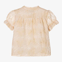 Le Chic-بلوز شيفون مطرزة لون بيج للبنات | Childrensalon Outlet