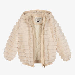 لو شيك-جاكيت فرو صناعي لون بيج للبنات | Childrensalon Outlet