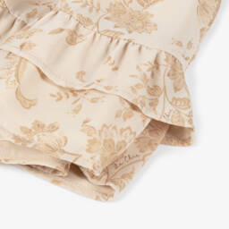 Le Chic-Girls Beige Floral Chiffon Skirt | Childrensalon Outlet