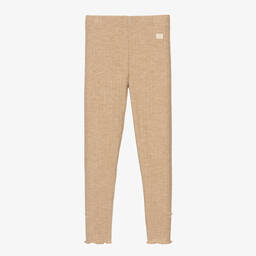 Le Chic-Girls Beige Ribbed Leggings | Childrensalon Outlet