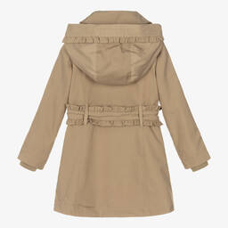 Le Chic-Girls Beige Ruffle Trench Coat | Childrensalon Outlet