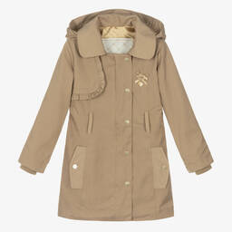 Le Chic-Girls Beige Ruffle Trench Coat | Childrensalon Outlet