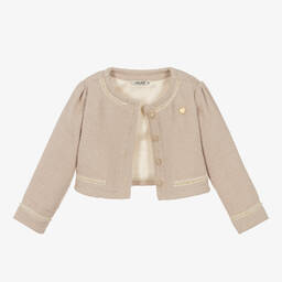 Le Chic-Girls Beige Tweed Jacket | Childrensalon Outlet