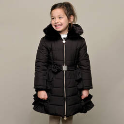 Le Chic-Girls Black Puffer Coat | Childrensalon Outlet