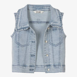 Le Chic-Girls Blue Denim Gilet | Childrensalon Outlet