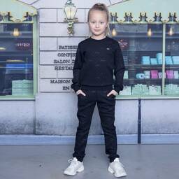 Le Chic-Girls Blue Glittery Joggers  | Childrensalon Outlet