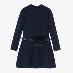 Le Chic-Синее трикотажное платье для девочек | Childrensalon Outlet