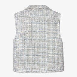 Le Chic-Girls Blue Tweed Waistcoat | Childrensalon Outlet