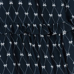 Le Chic-Girls Blue & White Chiffon Bow Dress | Childrensalon Outlet