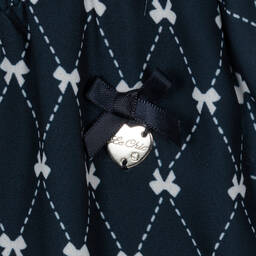 Le Chic-Girls Blue & White Chiffon Bow Dress | Childrensalon Outlet