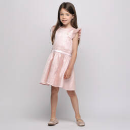 Le Chic-Girls Blush Silk-Like Gown | Childrensalon Outlet