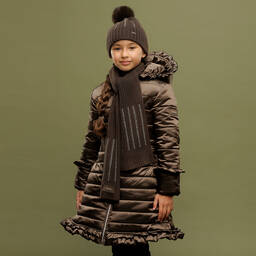Le Chic-Girls Brown Diamanté Scarf | Childrensalon Outlet