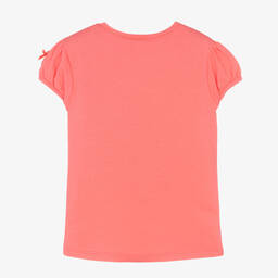 Le Chic-Girls Coral Pink Cotton Daisy T-Shirt | Childrensalon Outlet