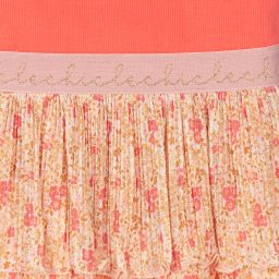Le Chic-Girls Coral Pink Floral Dress | Childrensalon Outlet