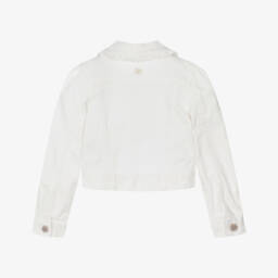 Le Chic-Кремовый джинсовый пиджак с рюшами для девочек | Childrensalon Outlet