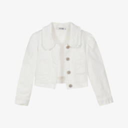 Le Chic-Кремовый джинсовый пиджак с рюшами для девочек | Childrensalon Outlet